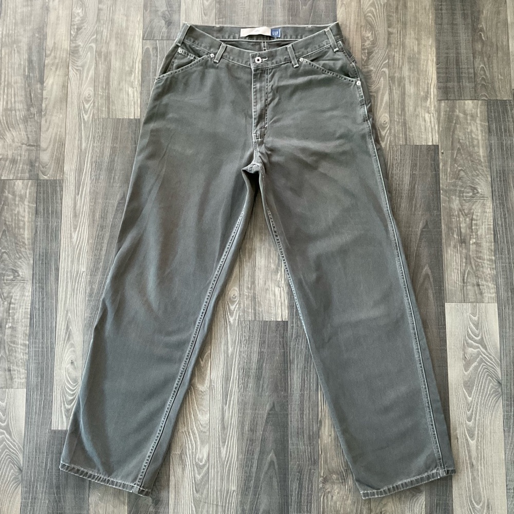 36x34 VTG Gap Utility Pants Men’s Olive Green 100% Cotton 5 pocket style